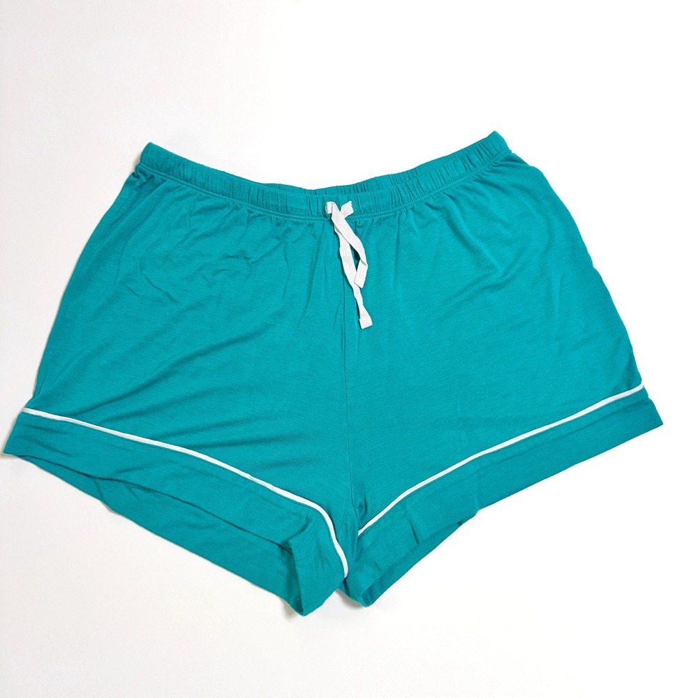 J. Crew Eco Dreamiest Pajama Shorts M Emerald Green Piping Soft BH652